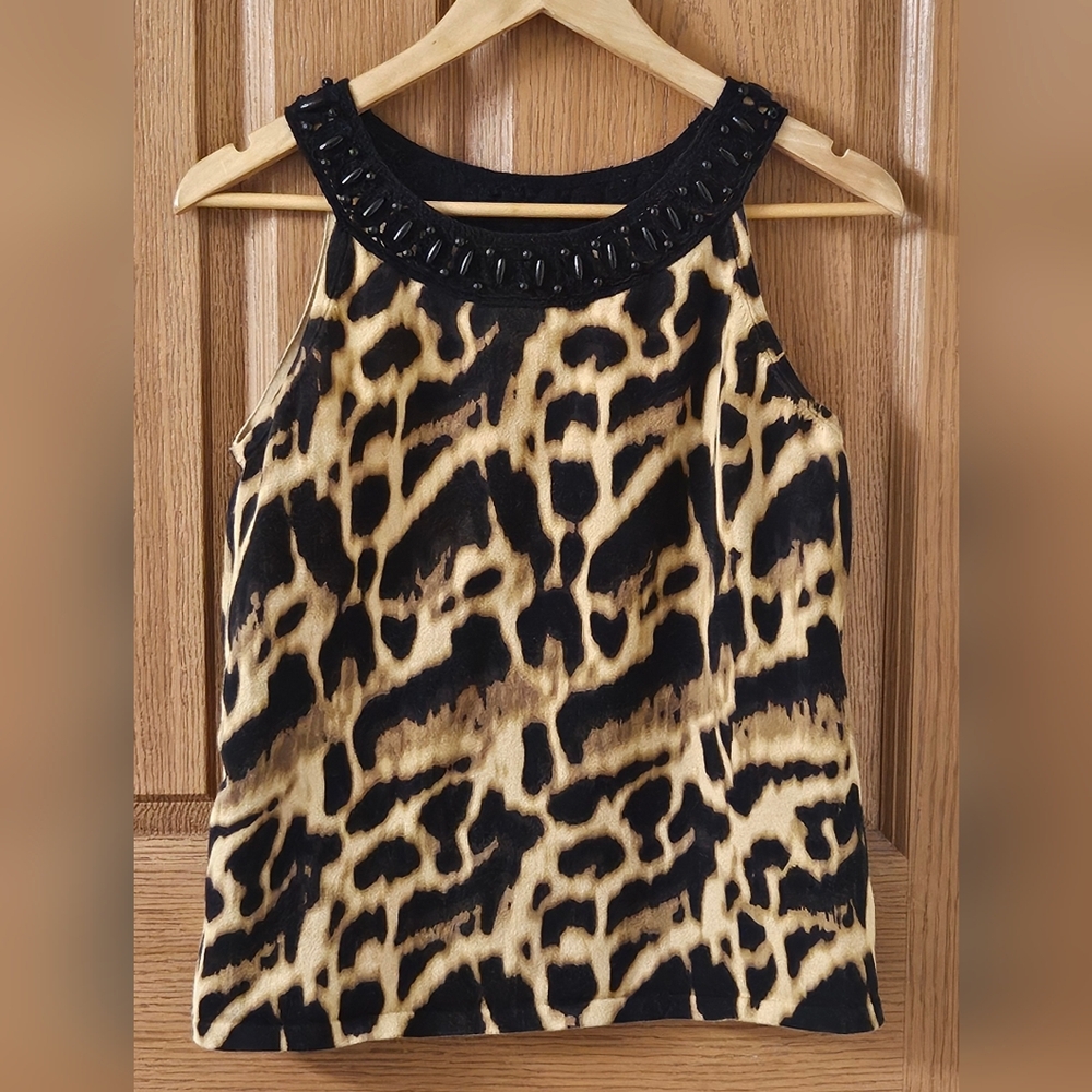 Stylish Summer Tank! • Jones New York Signature Leopard Print Top • Size PL •